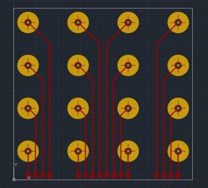 CAD layout of the flexible sEMG electrode array