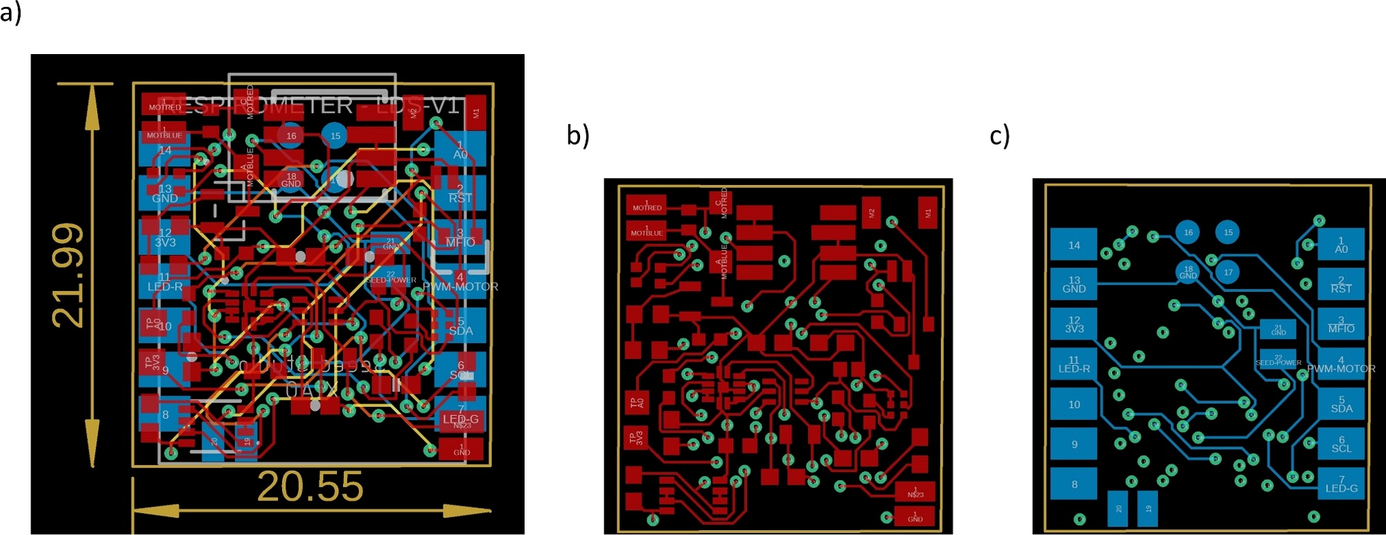 Intra-oral respirometer main board layout