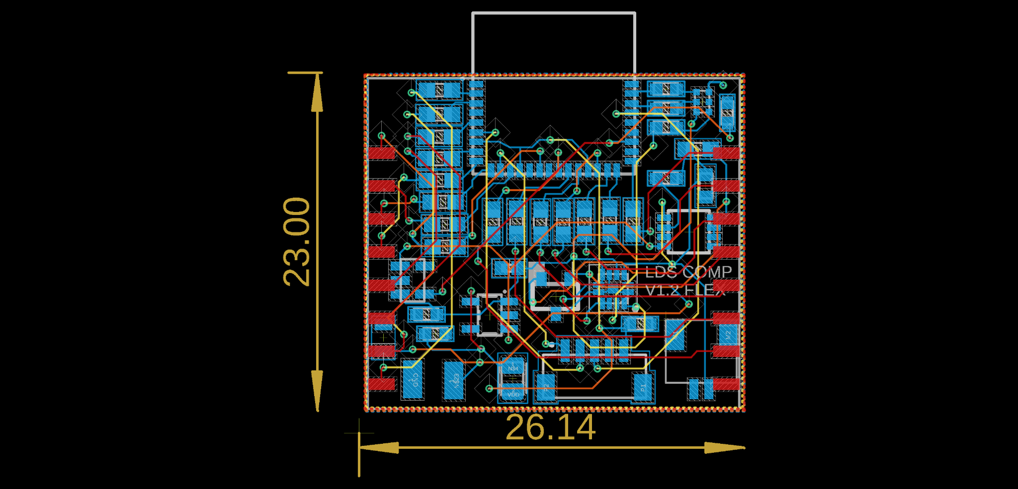 Flexible Tongue-Trackpad electronics layout